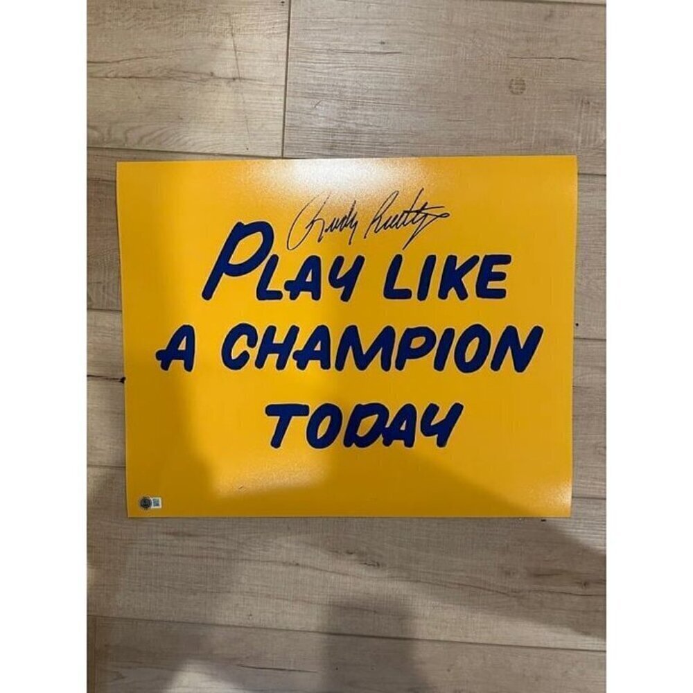 Rudy Ruettiger signed autographed Play Like A Champion Today 16x20 Photo Beckett